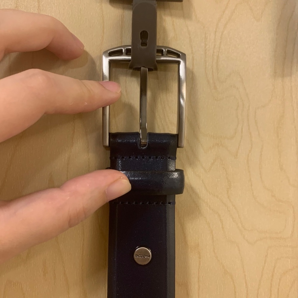 BOCONI – Wilson Leather Belt - Navy